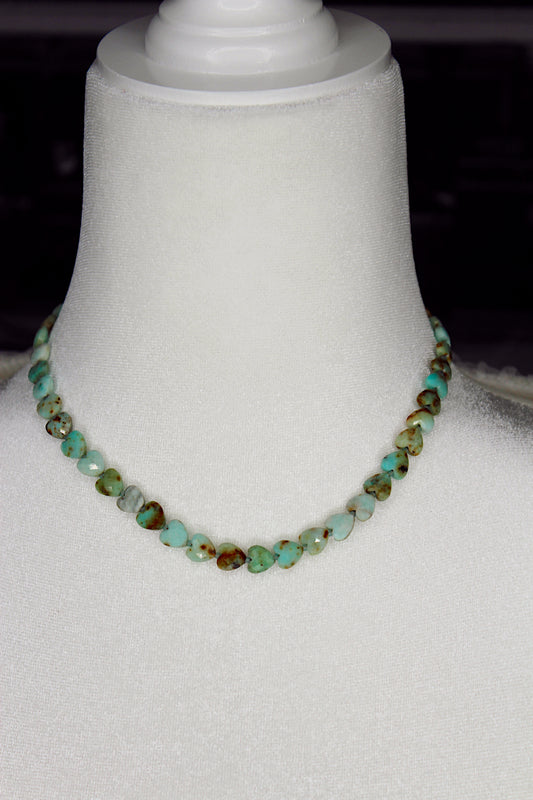 Green Opal Heart Necklace