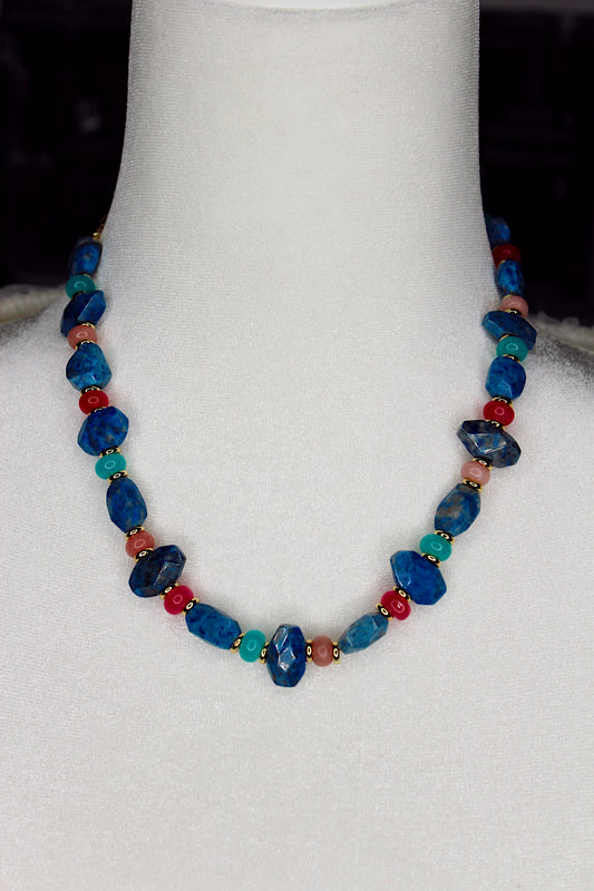Colorful Lapis Statement Necklace
