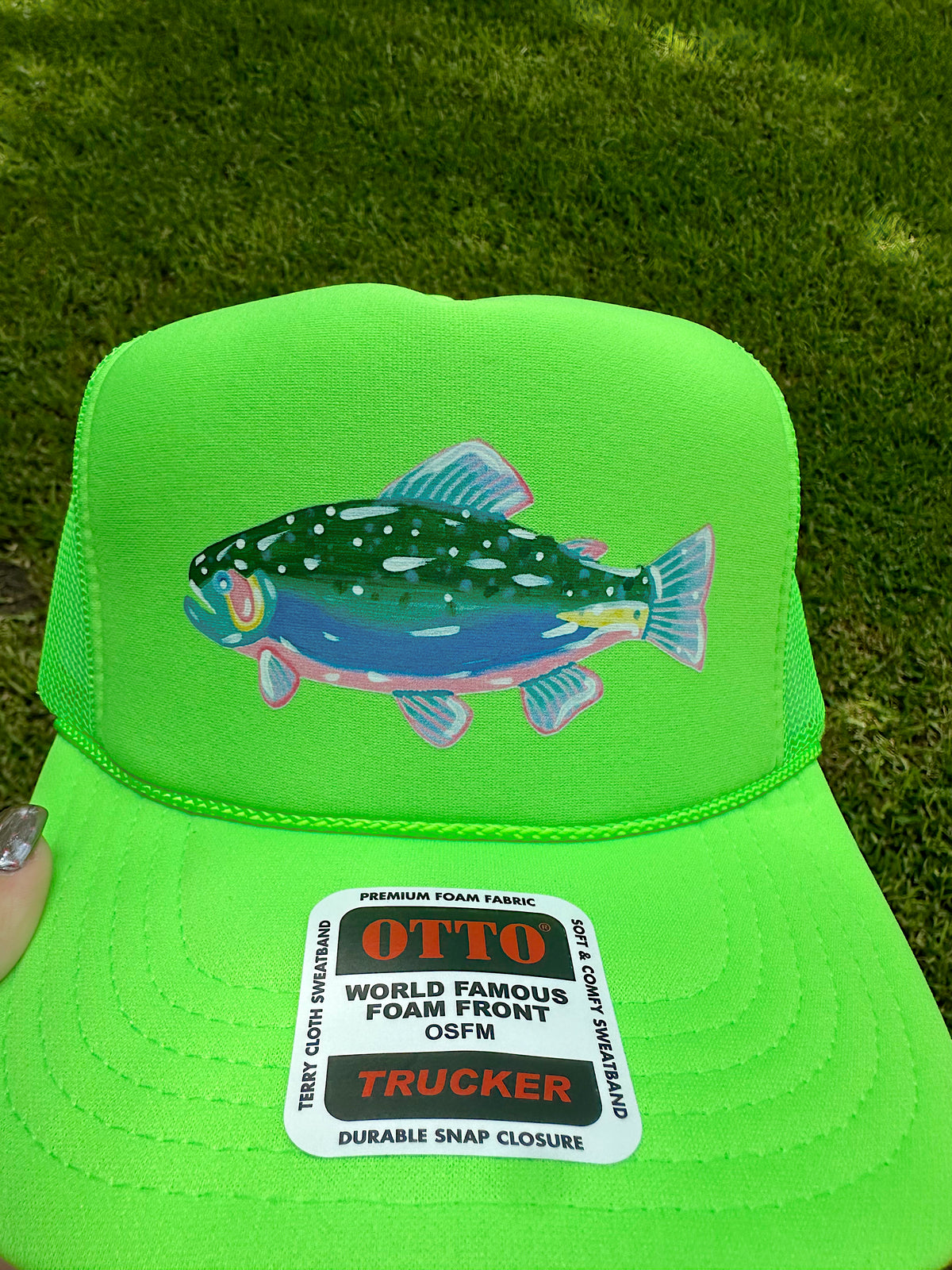 Fish Tales Lime Green Trucker Hat