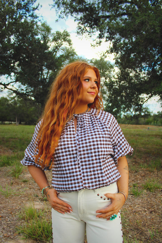 Sara Seersucker Blouse