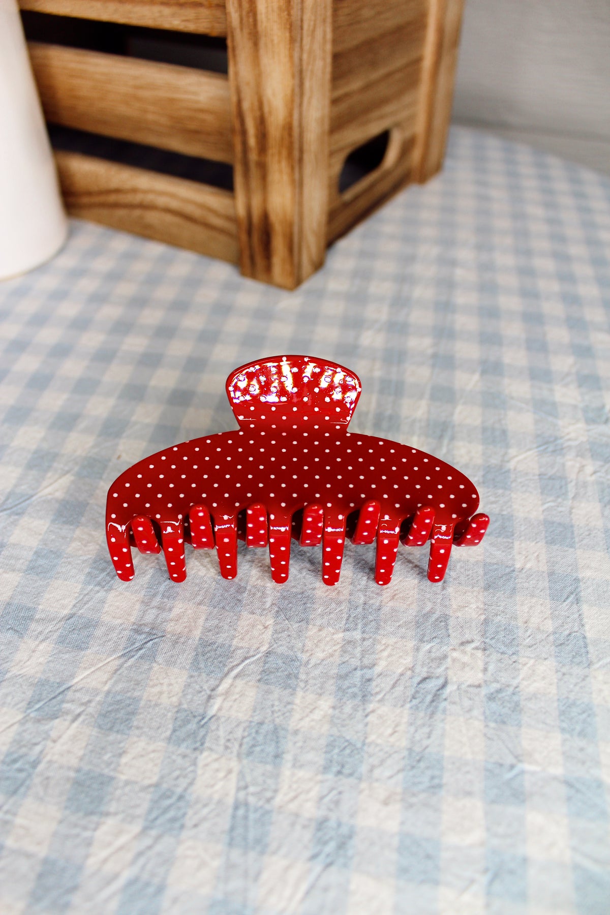 Red Polka Dot Claw Clip
