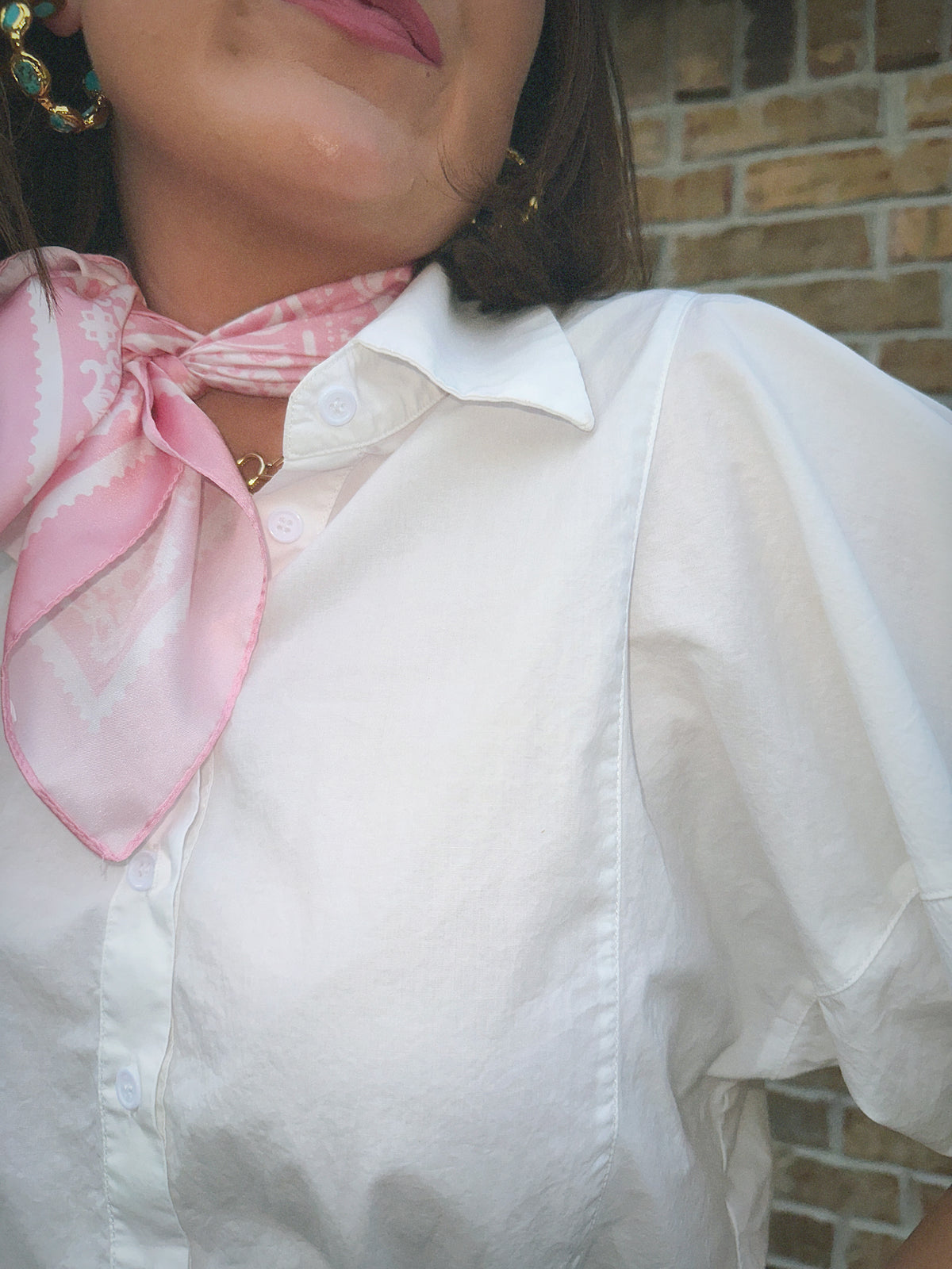 Whitney White Button Up Blouse