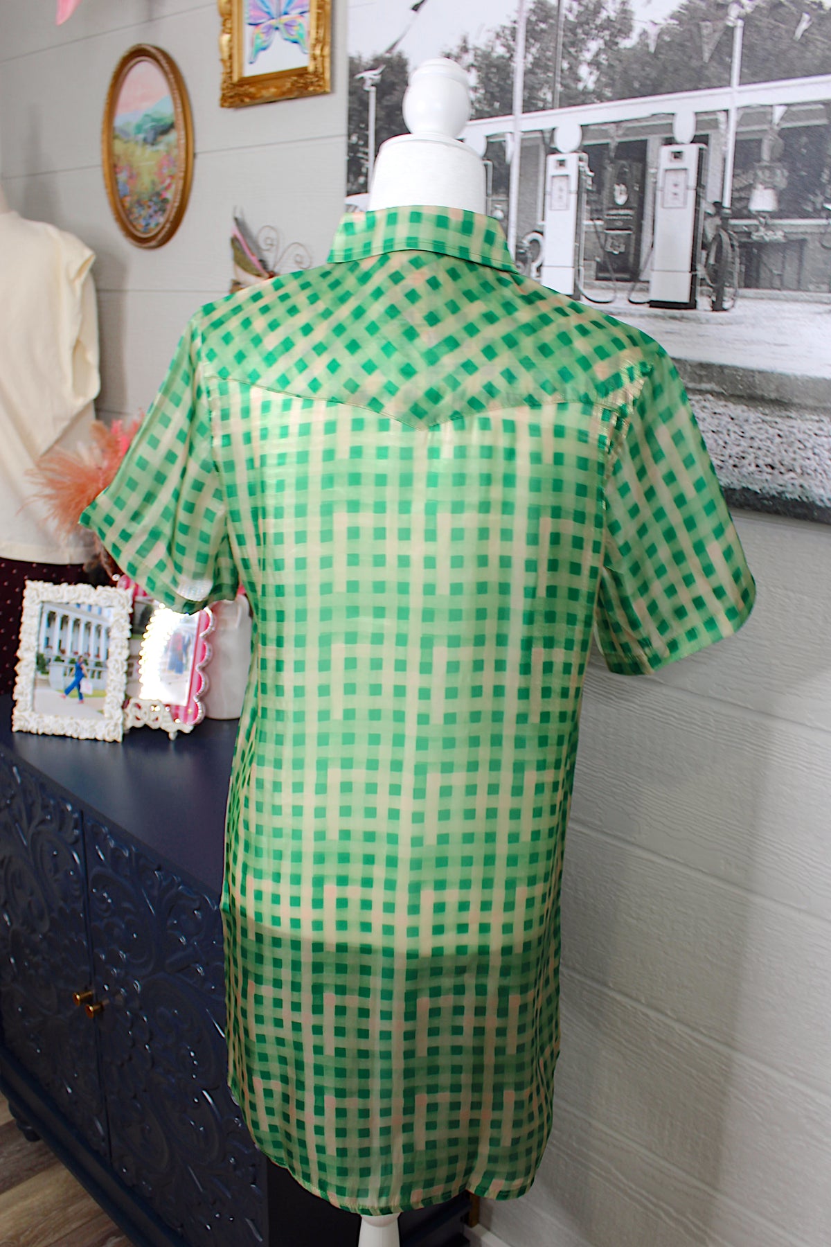 Jolene Gingham Sheer Dress