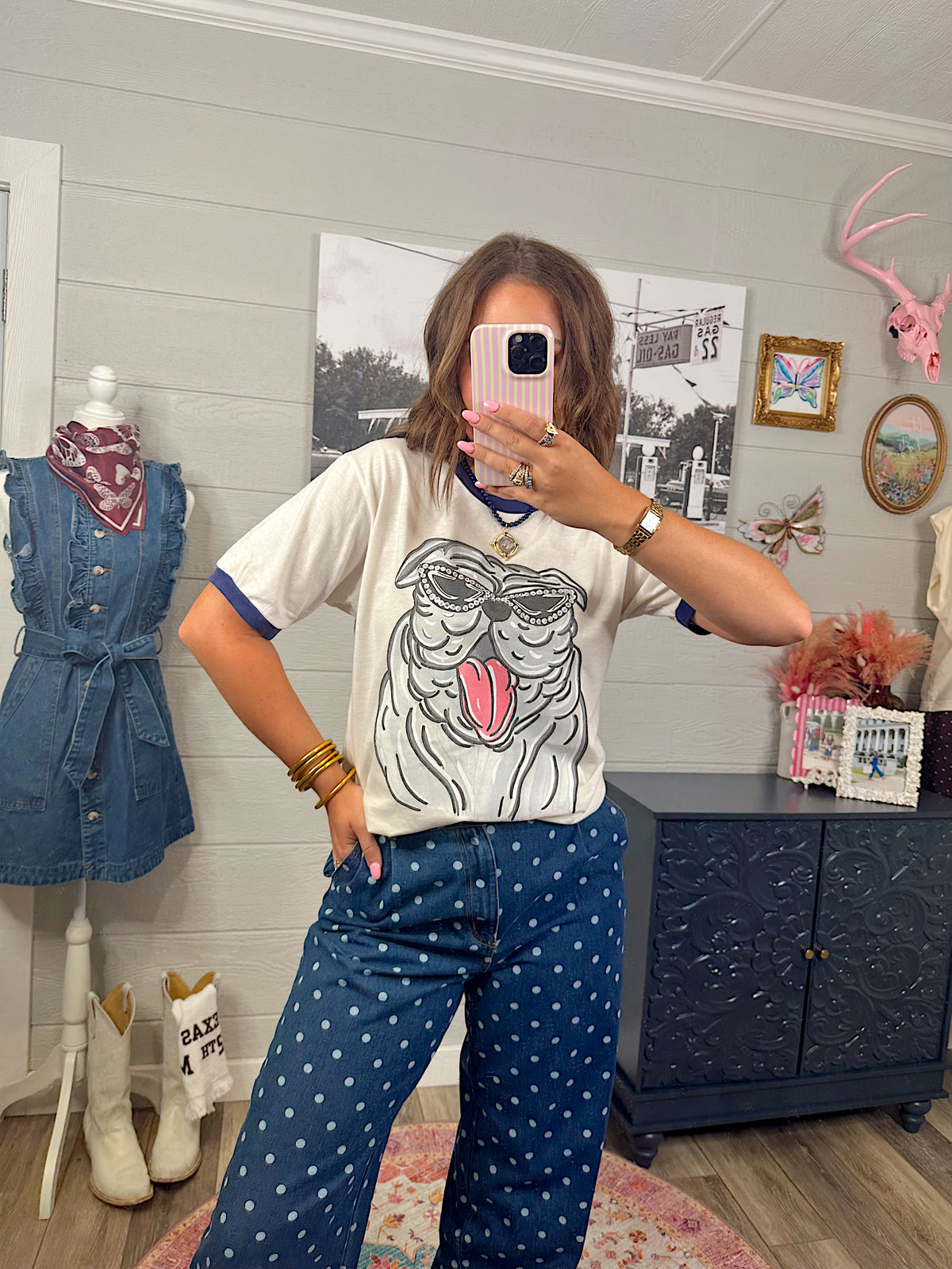 The Boujee Bulldog Ringer Tee