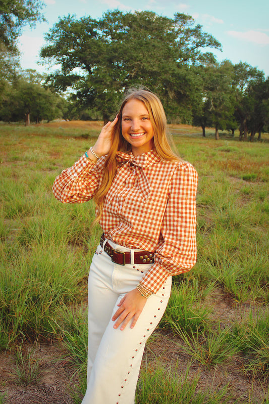 Ginger Gingham Blouse