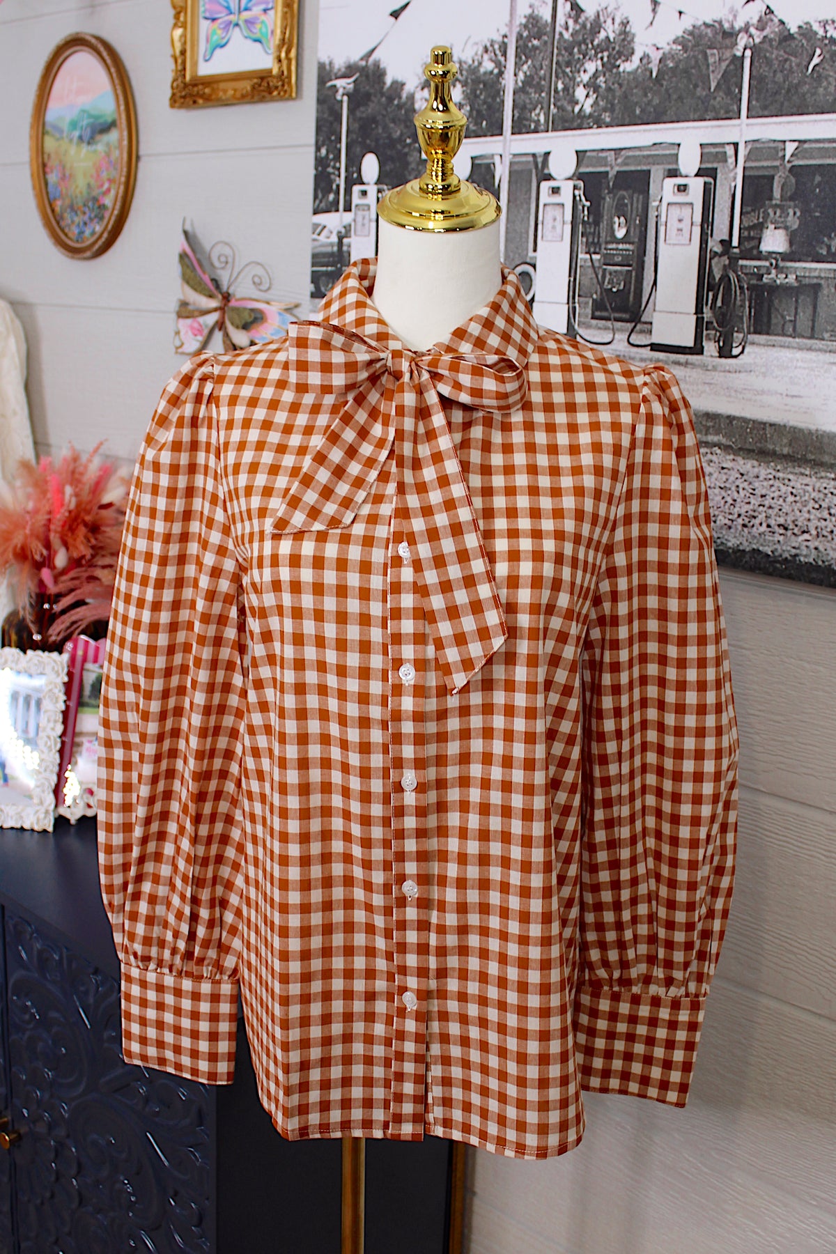Ginger Gingham Blouse