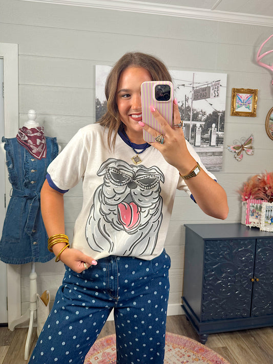 The Boujee Bulldog Ringer Tee