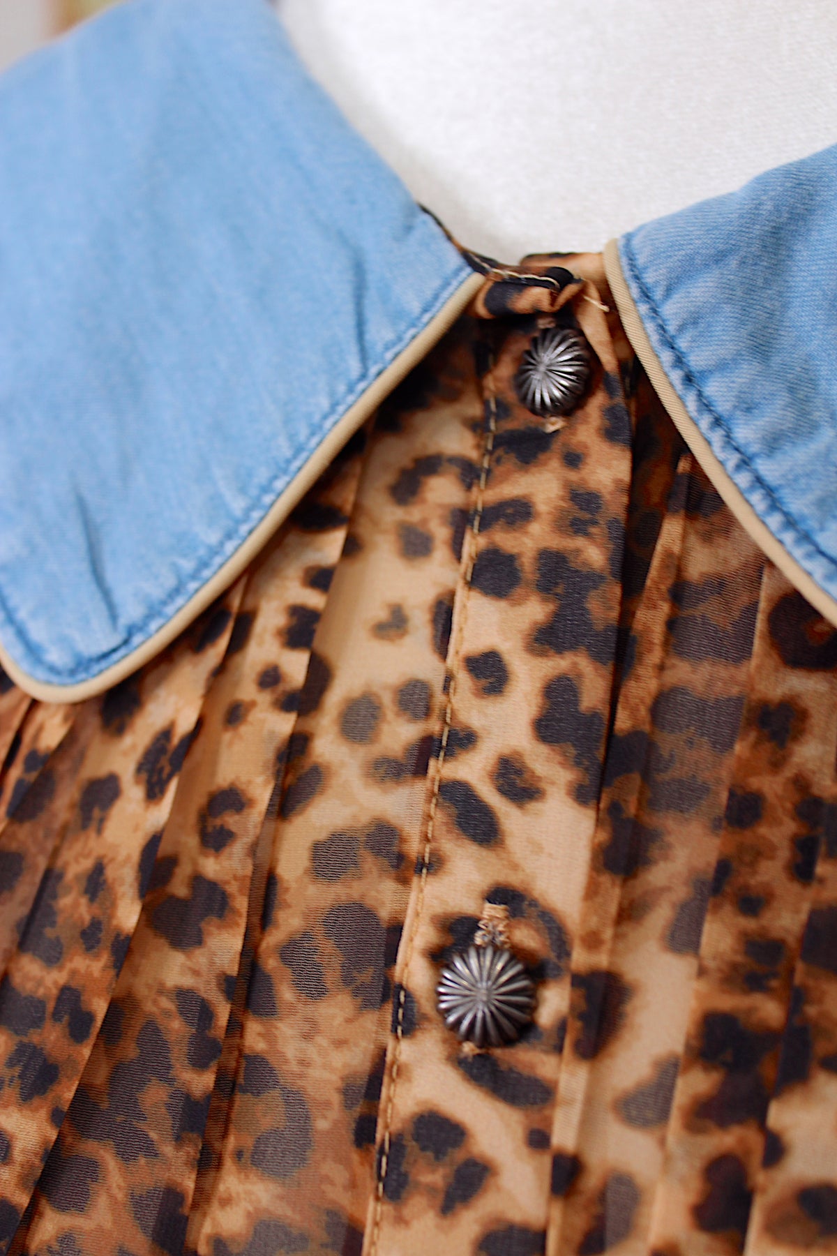 Denim Cheetah Blouse