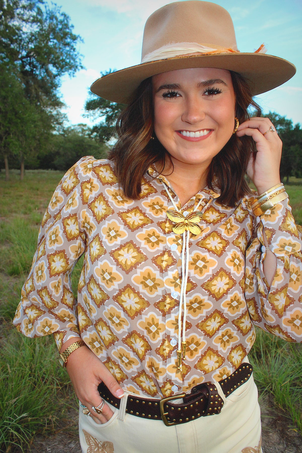 Sage Medallion Blouse