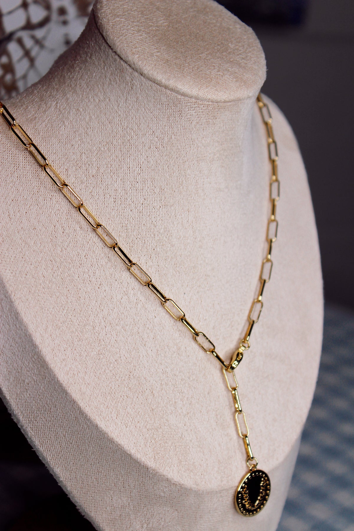 Avery Coin Lariat Necklace