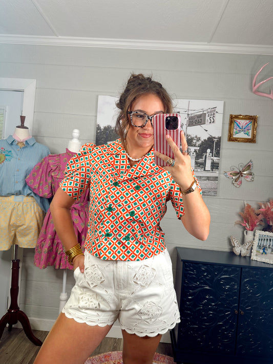 Palmer Puff Sleeve Printed Top