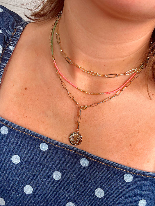 Avery Coin Lariat Necklace
