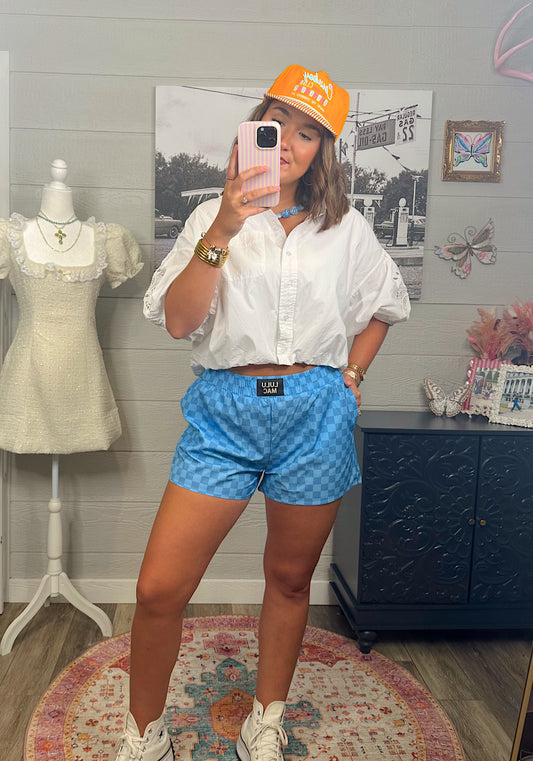Blue/Blue Checkered Boxer Short