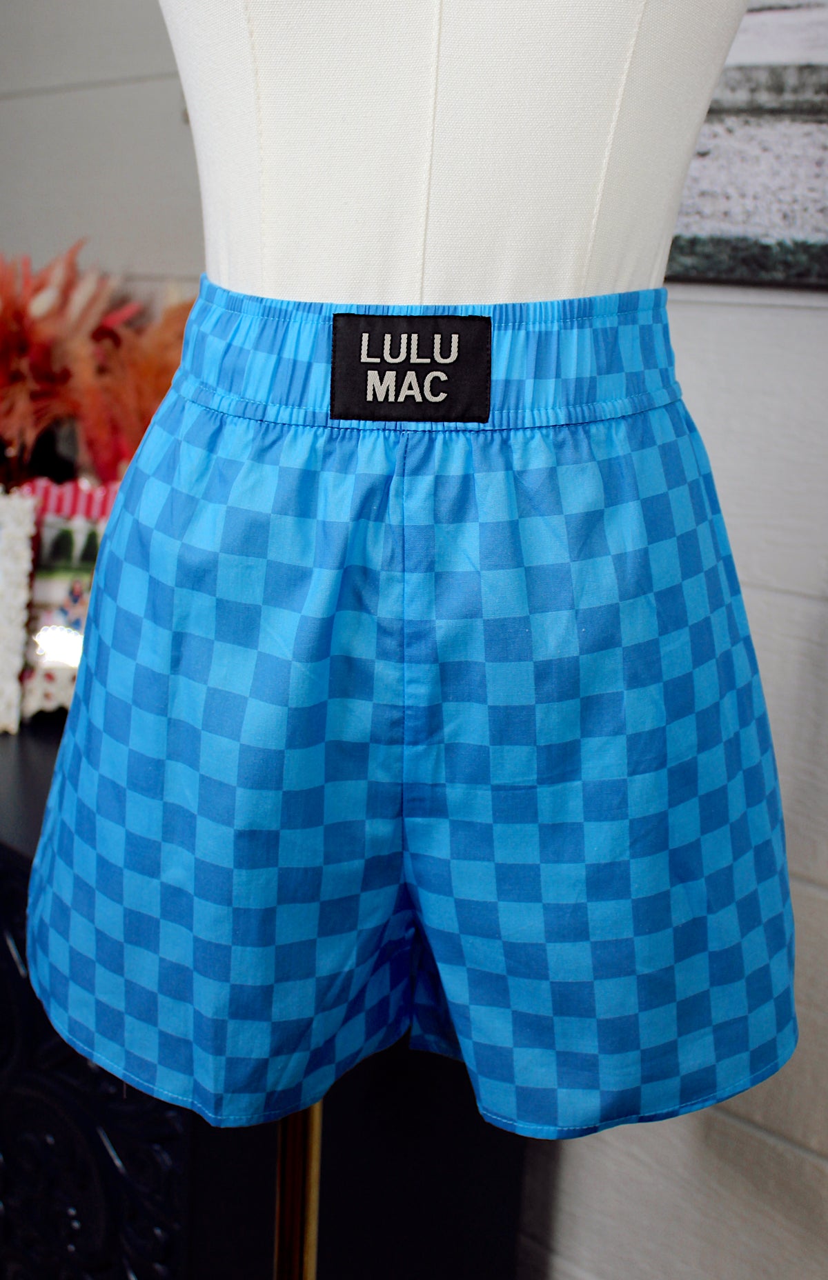 Blue/Blue Checkered Boxer Short