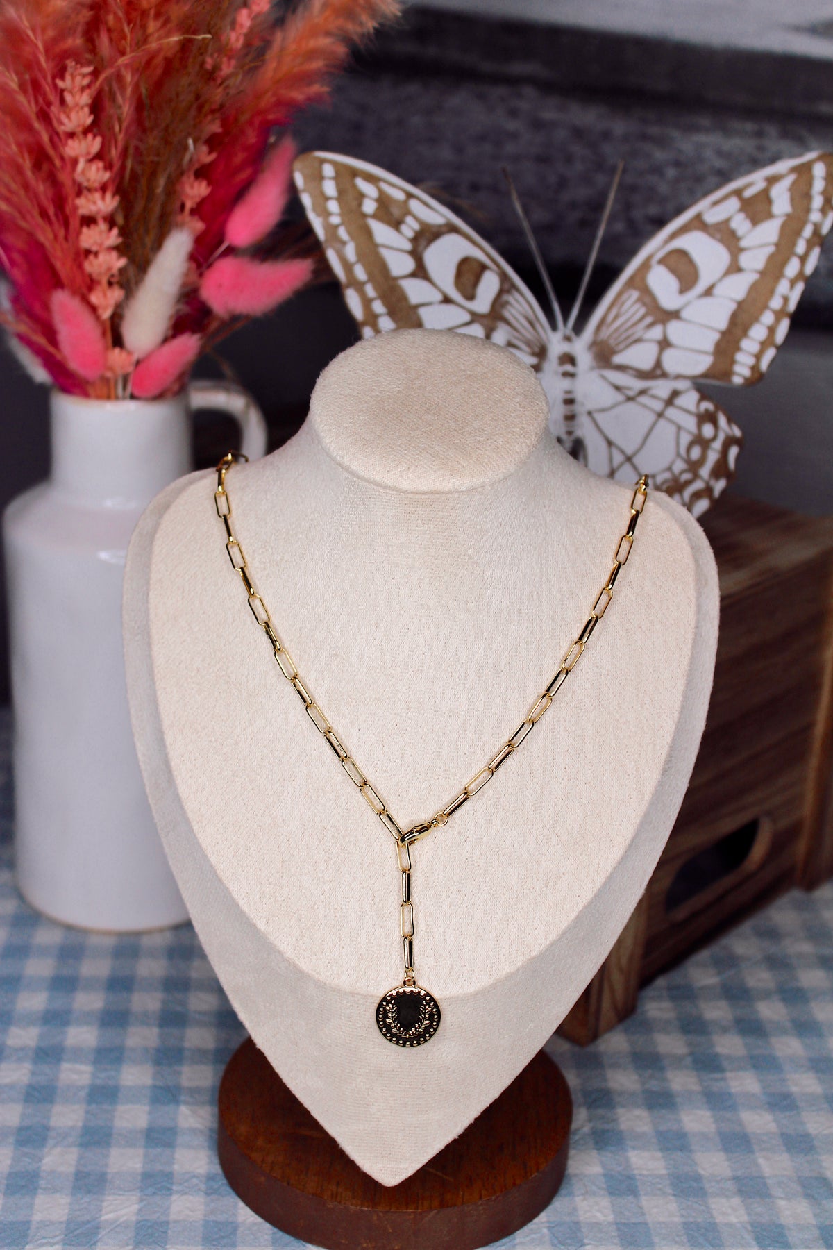 Avery Coin Lariat Necklace
