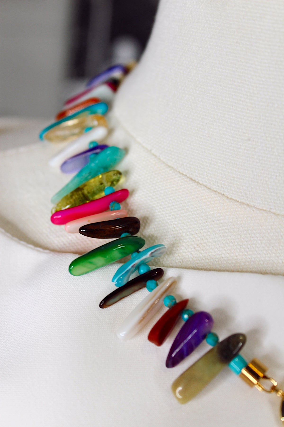 Daylen Multi Stone Charm Necklace