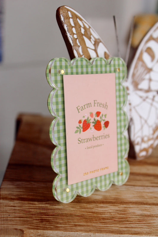 Fridge Magnet Frame - Green Plaid