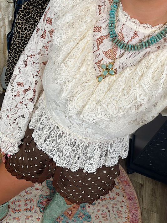 Ava Lace Cutout Top