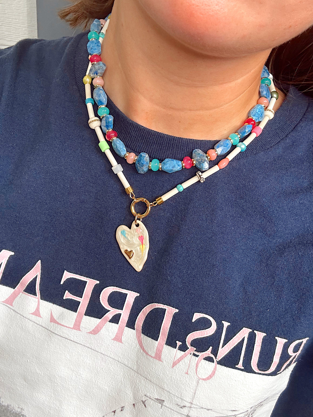 Colorful Lapis Statement Necklace
