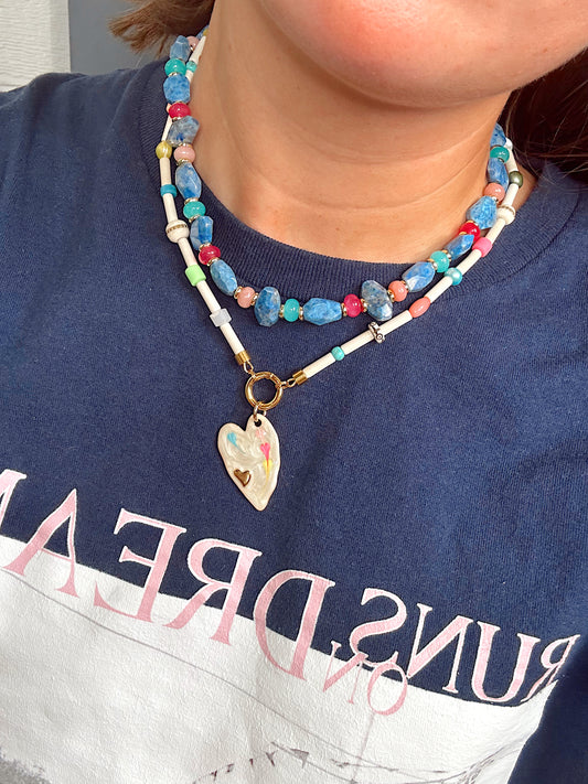 Colorful Lapis Statement Necklace