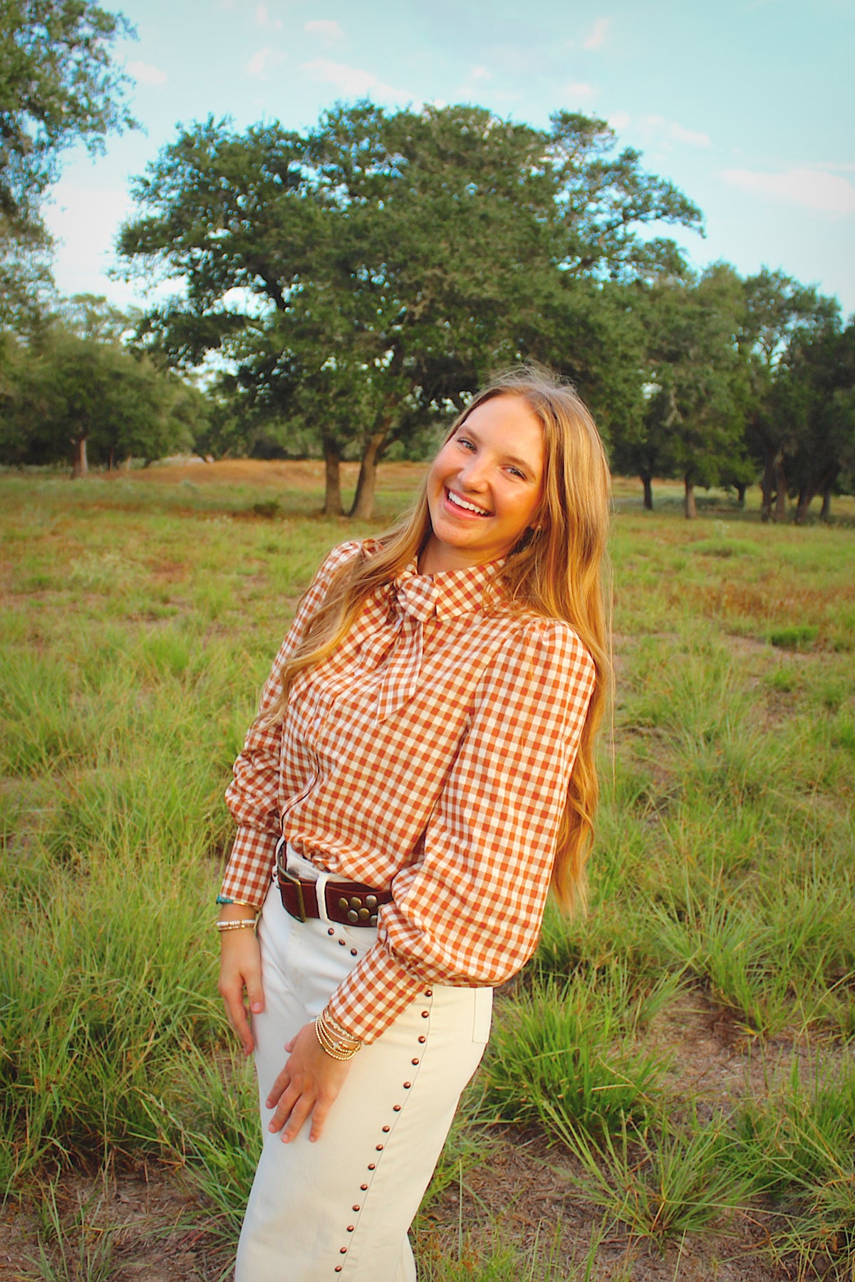 Ginger Gingham Blouse