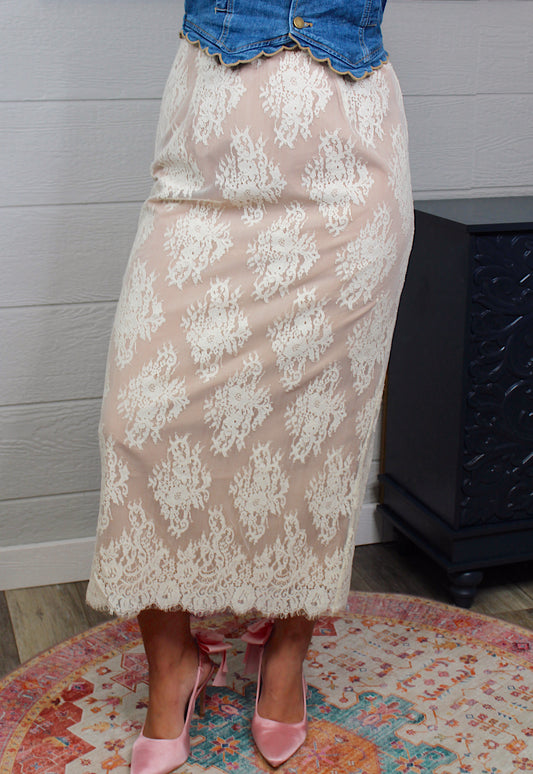 Lace Midi Skirt