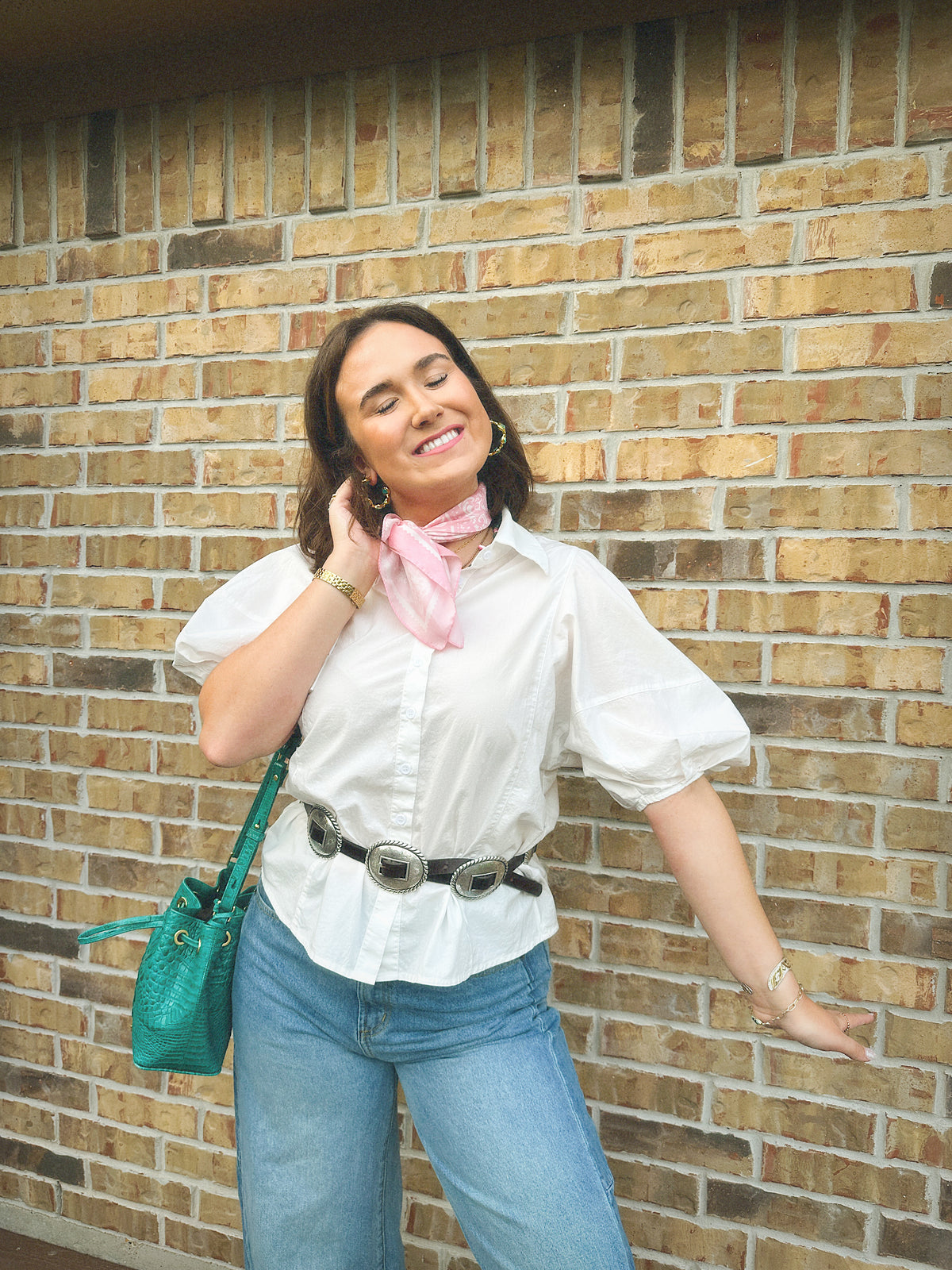 Whitney White Button Up Blouse