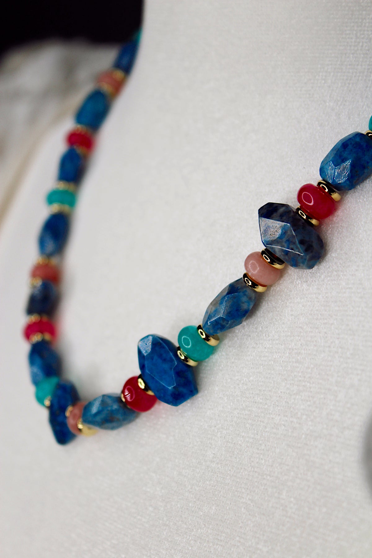 Colorful Lapis Statement Necklace