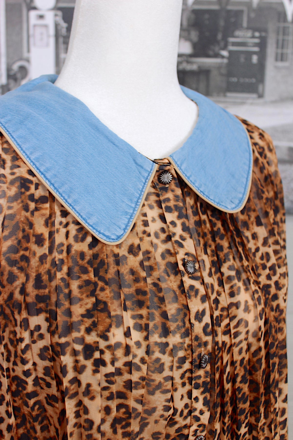 Denim Cheetah Blouse