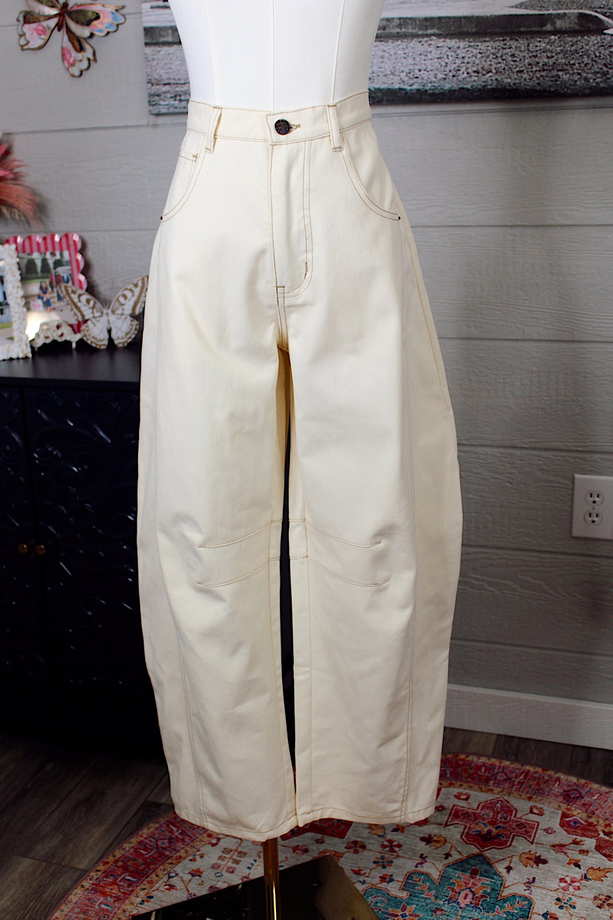 Erin Ecru Barrel Jeans