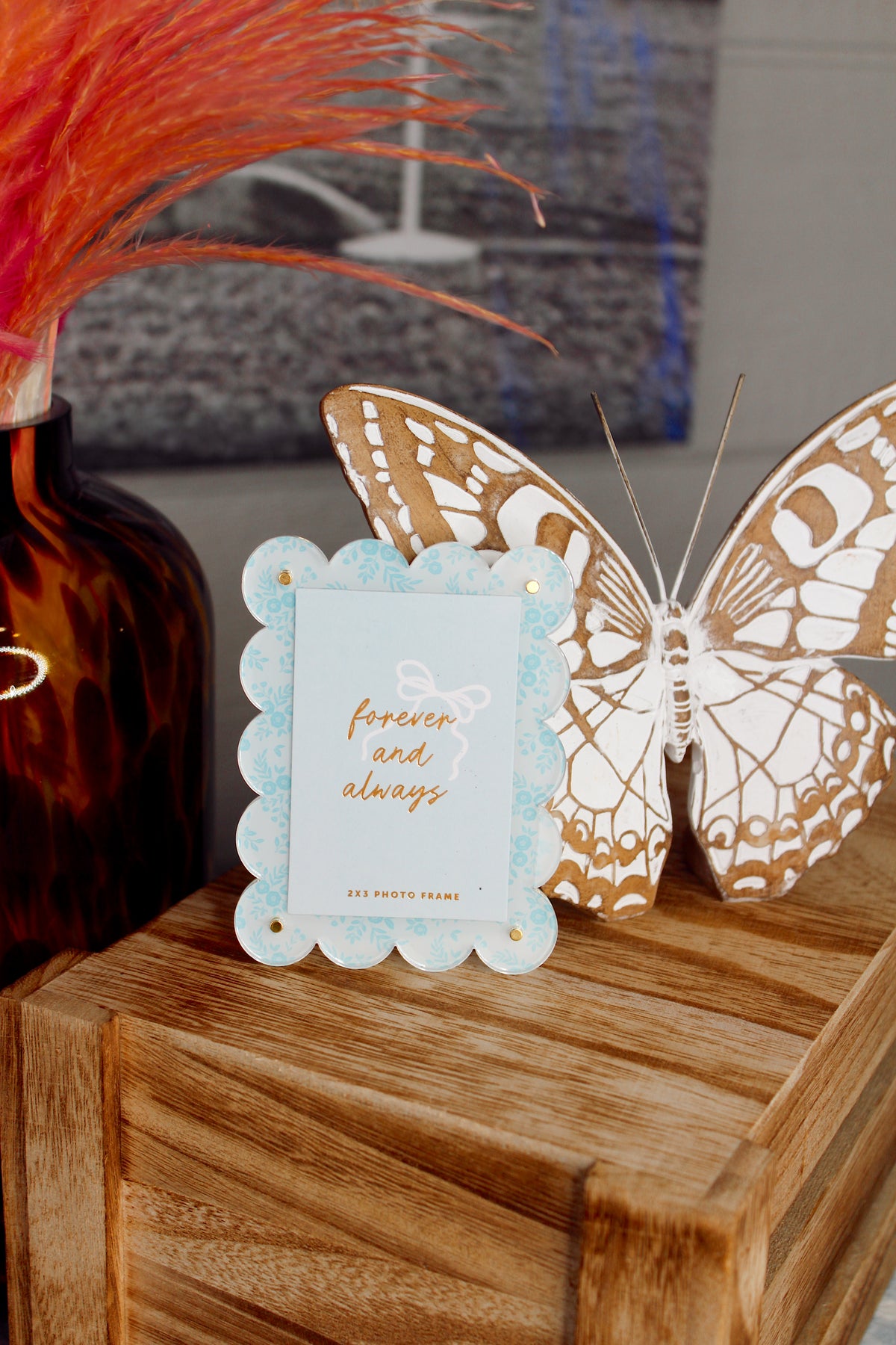 Fridge Magnet Frame - Blue Floral