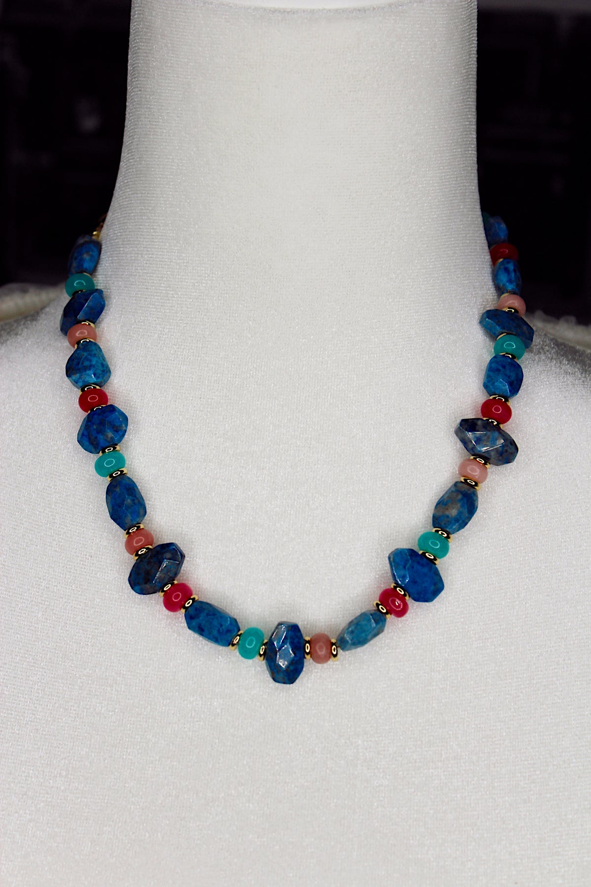 Colorful Lapis Statement Necklace