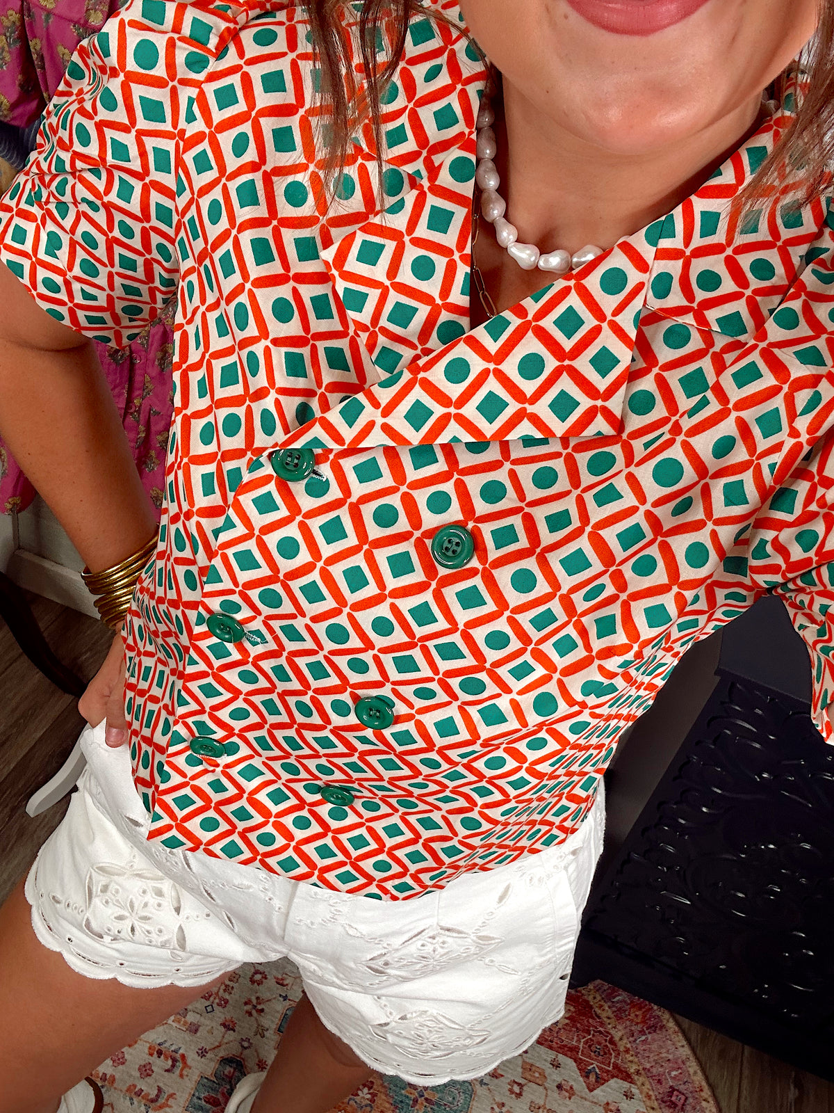 Palmer Puff Sleeve Printed Top