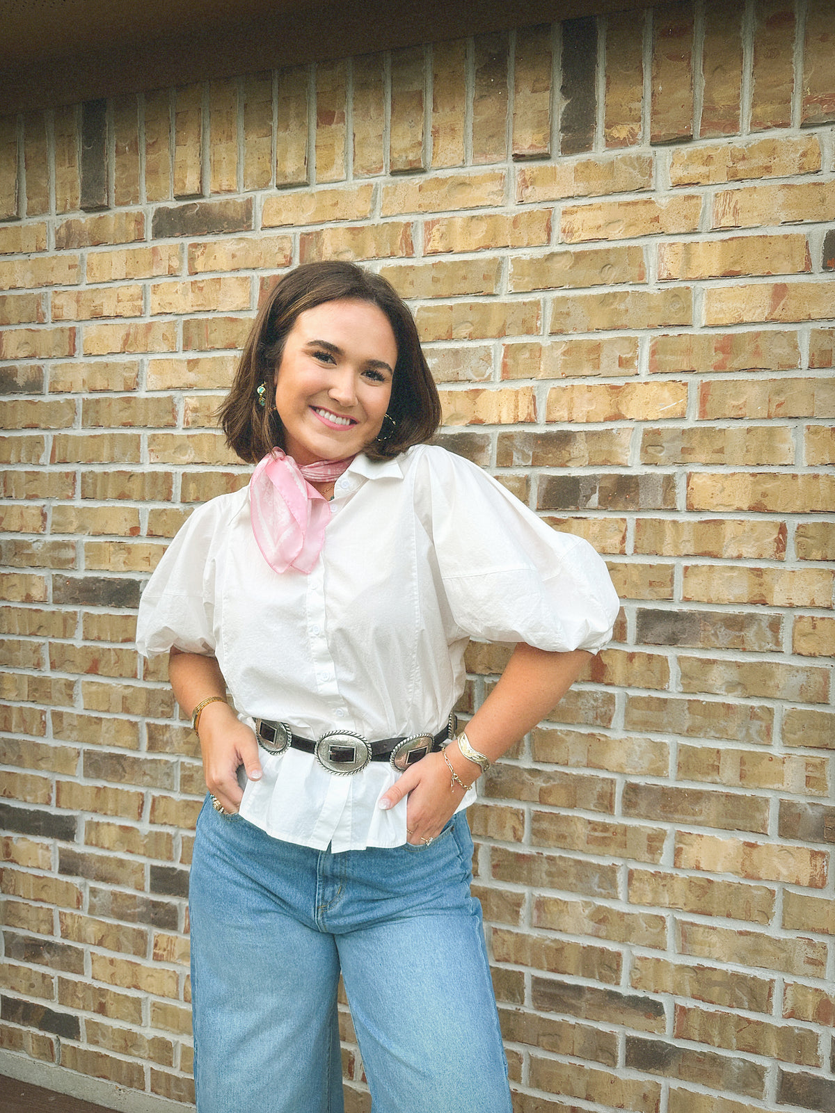 Whitney White Button Up Blouse