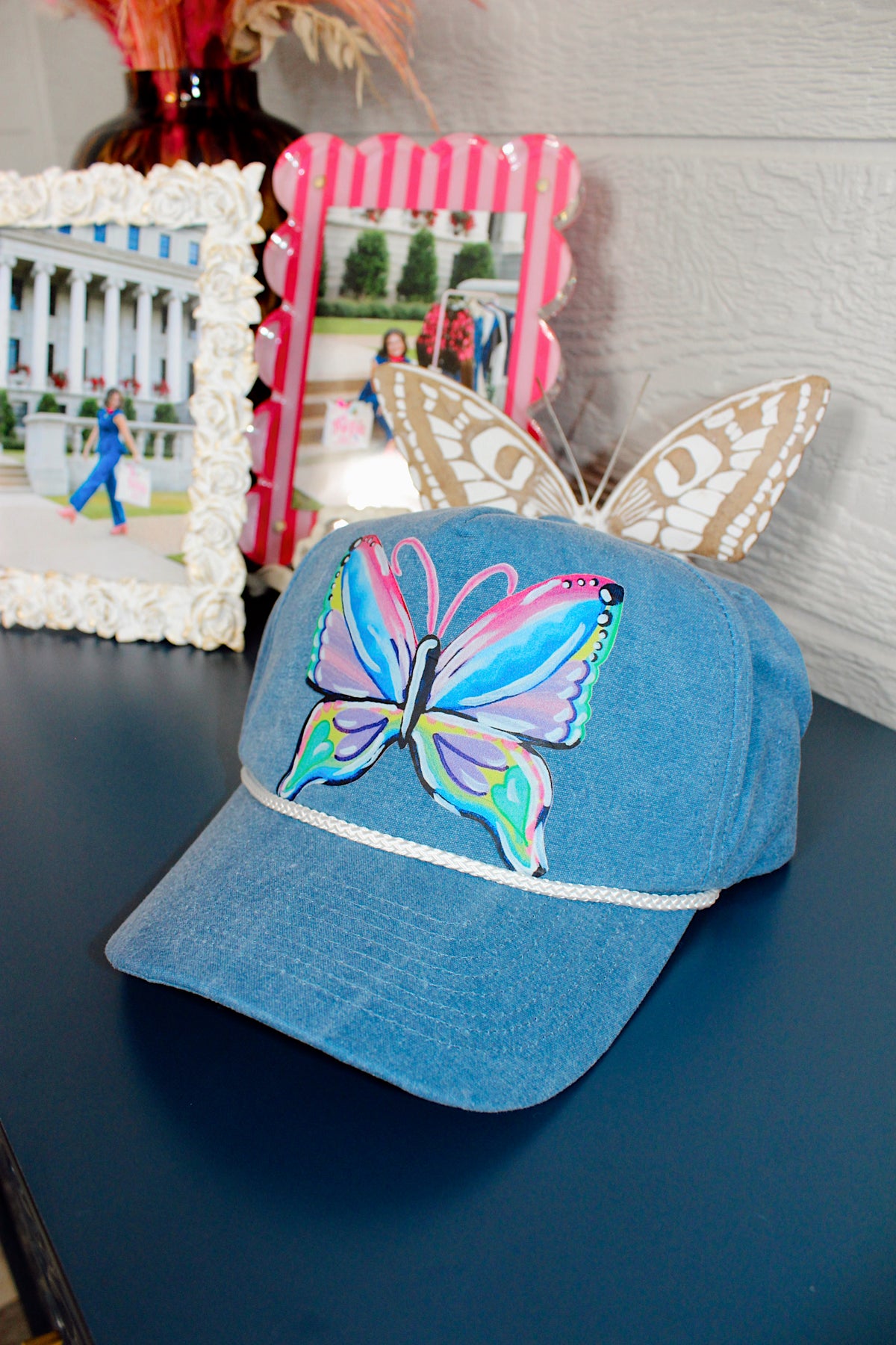 Denim Butterfly Fly Away Trucker Hat