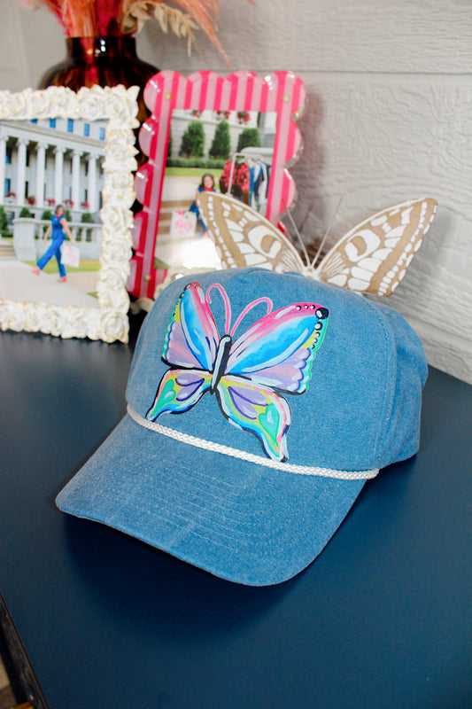 Denim Butterfly Fly Away Trucker Hat