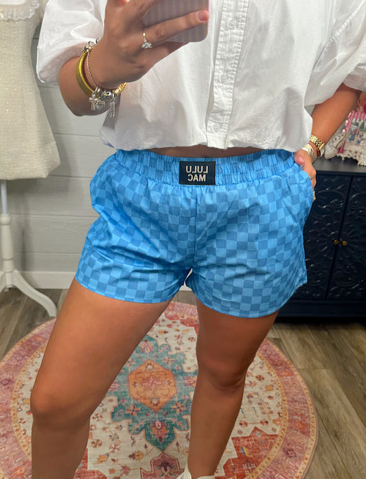 Blue/Blue Checkered Boxer Short