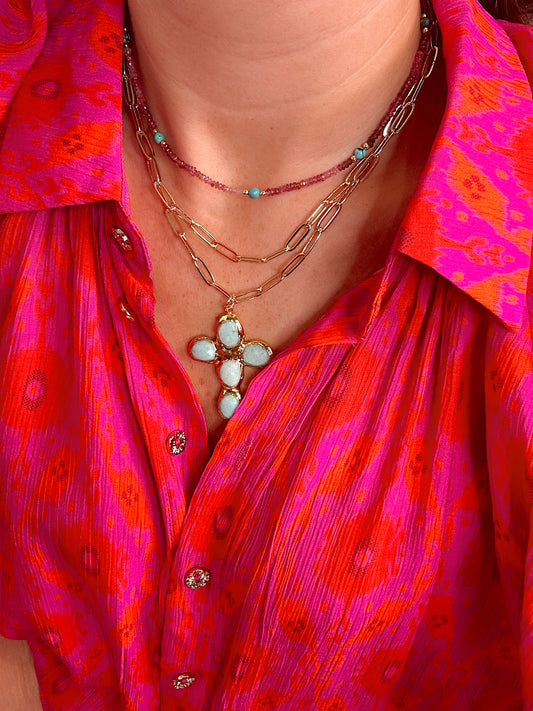 Tourmaline + Turquoise Necklace