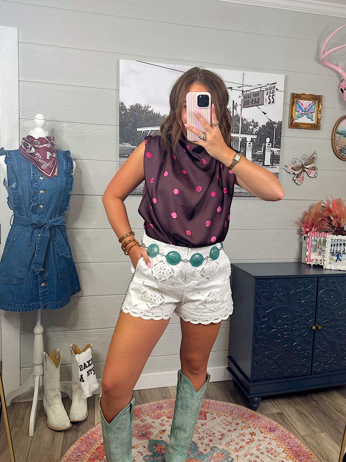 Backwoods Barbie Mock Neck Top