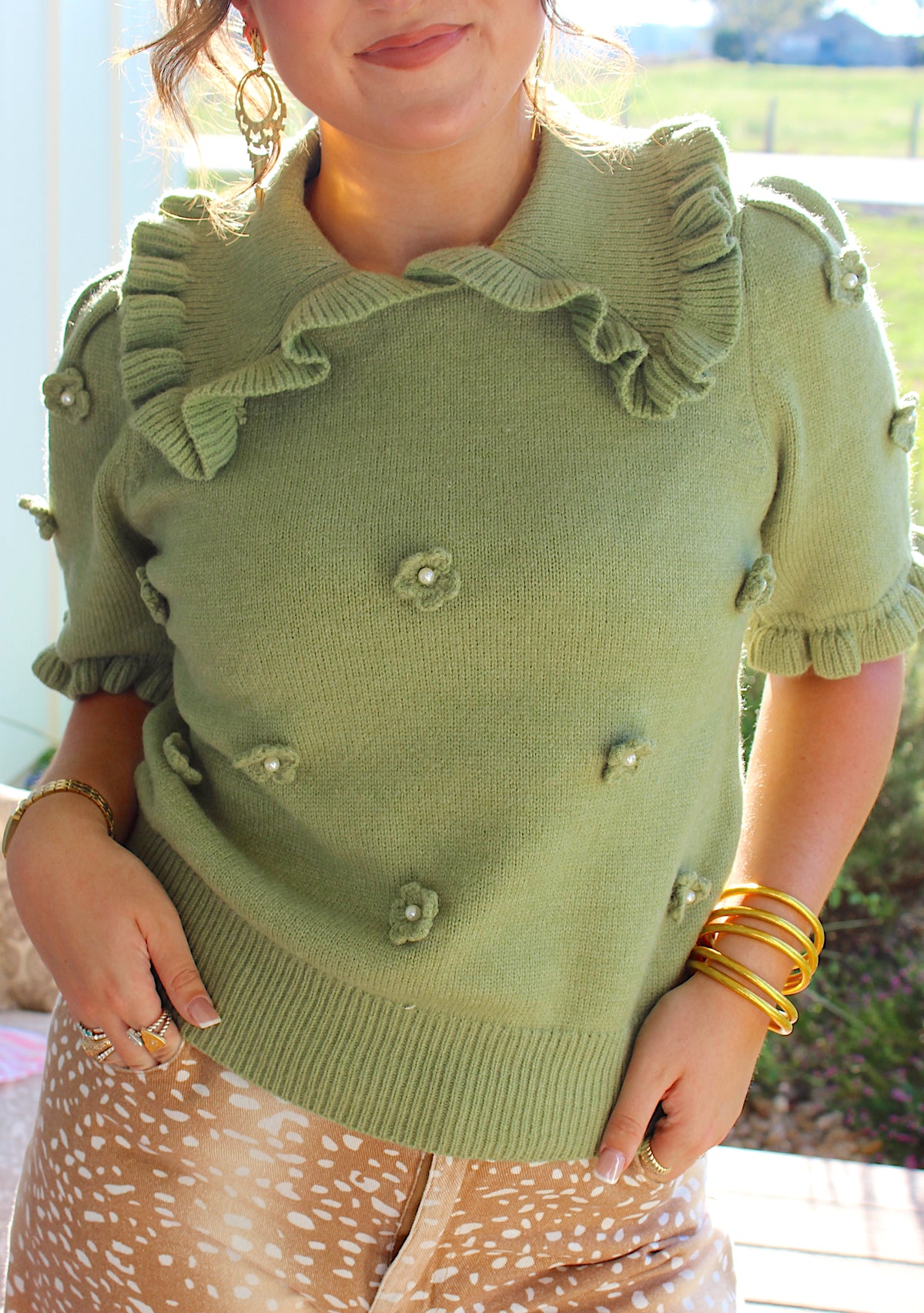 Ash Olive Sweater Top