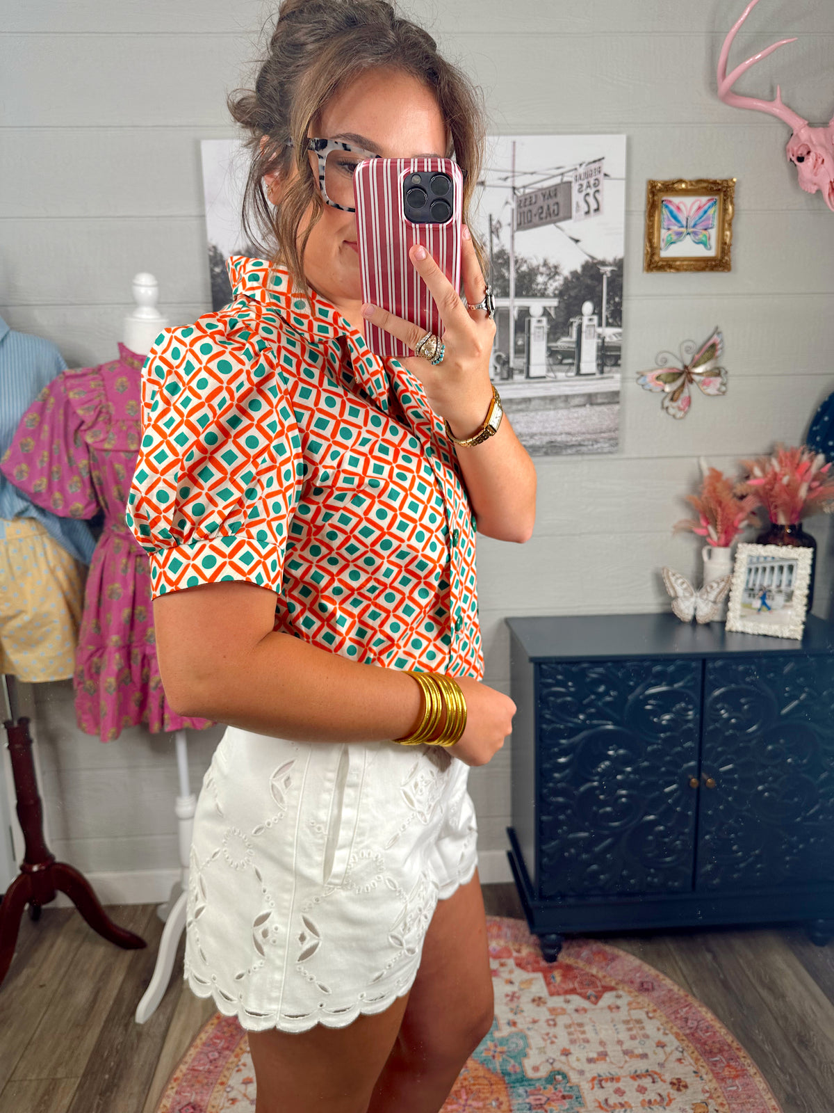 Palmer Puff Sleeve Printed Top