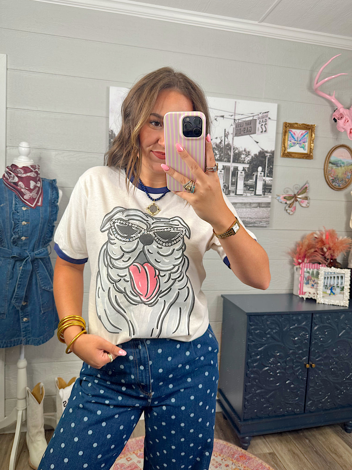 The Boujee Bulldog Ringer Tee