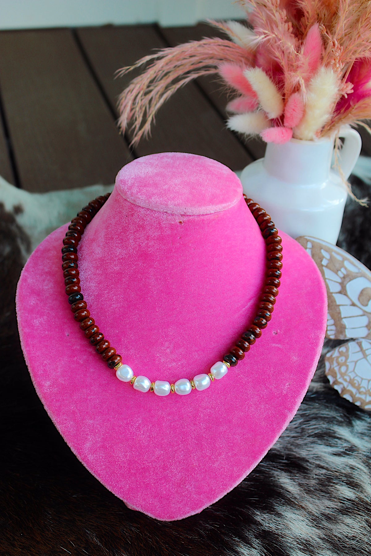 Brynlee Beaded Pearl Necklace