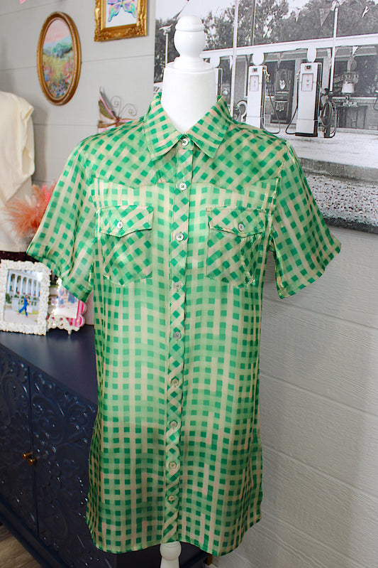 Jolene Gingham Sheer Dress