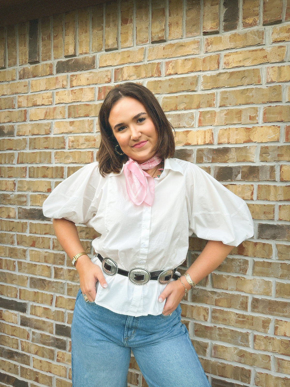 Whitney White Button Up Blouse