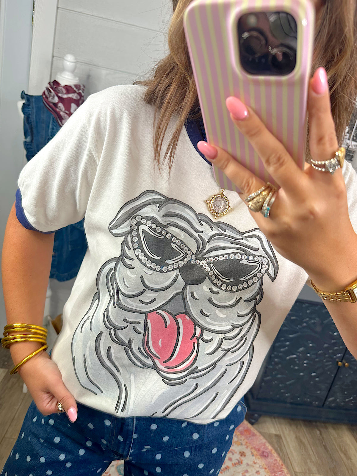 The Boujee Bulldog Ringer Tee