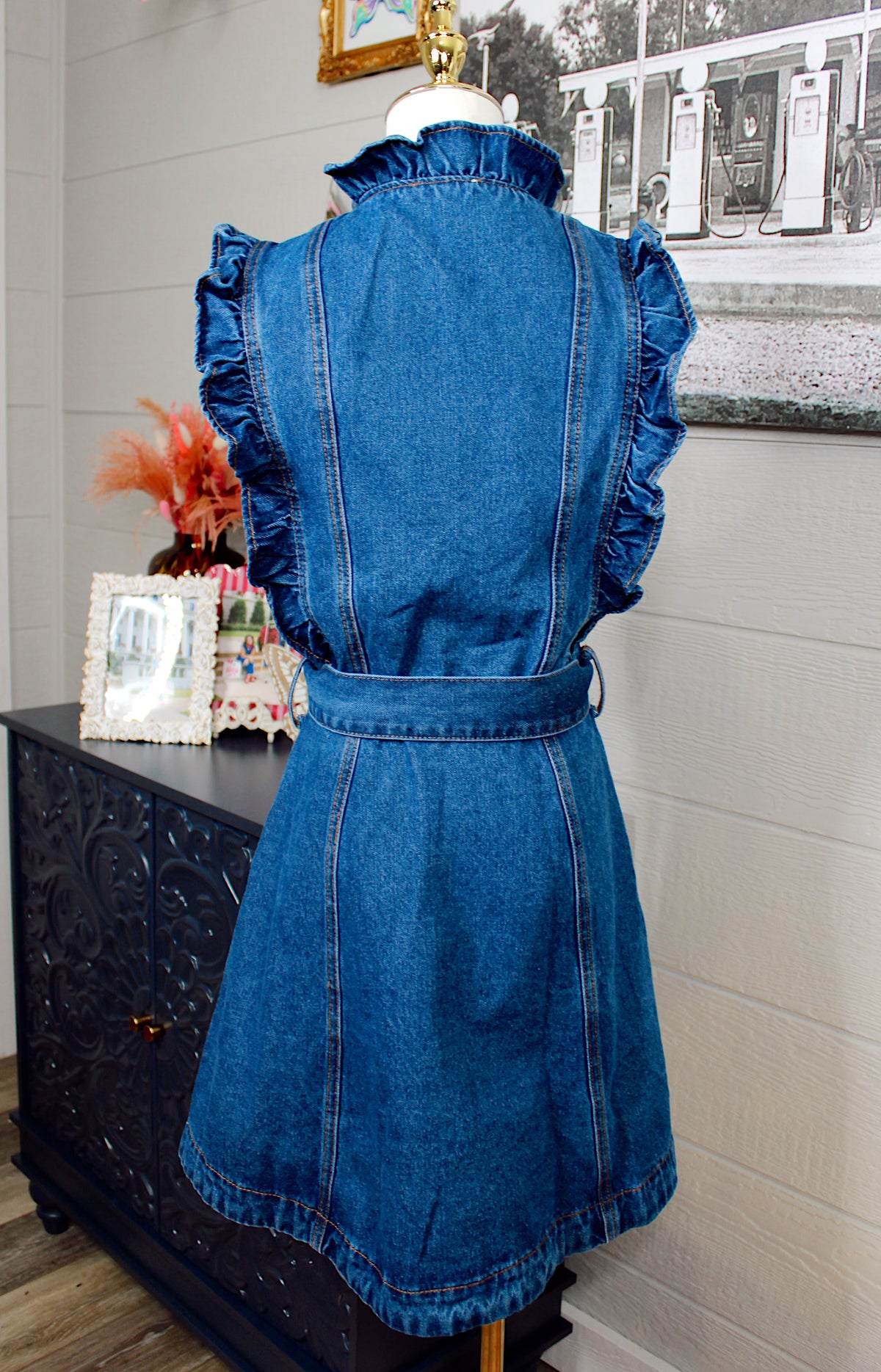 Ellie Denim Ruffle Dress