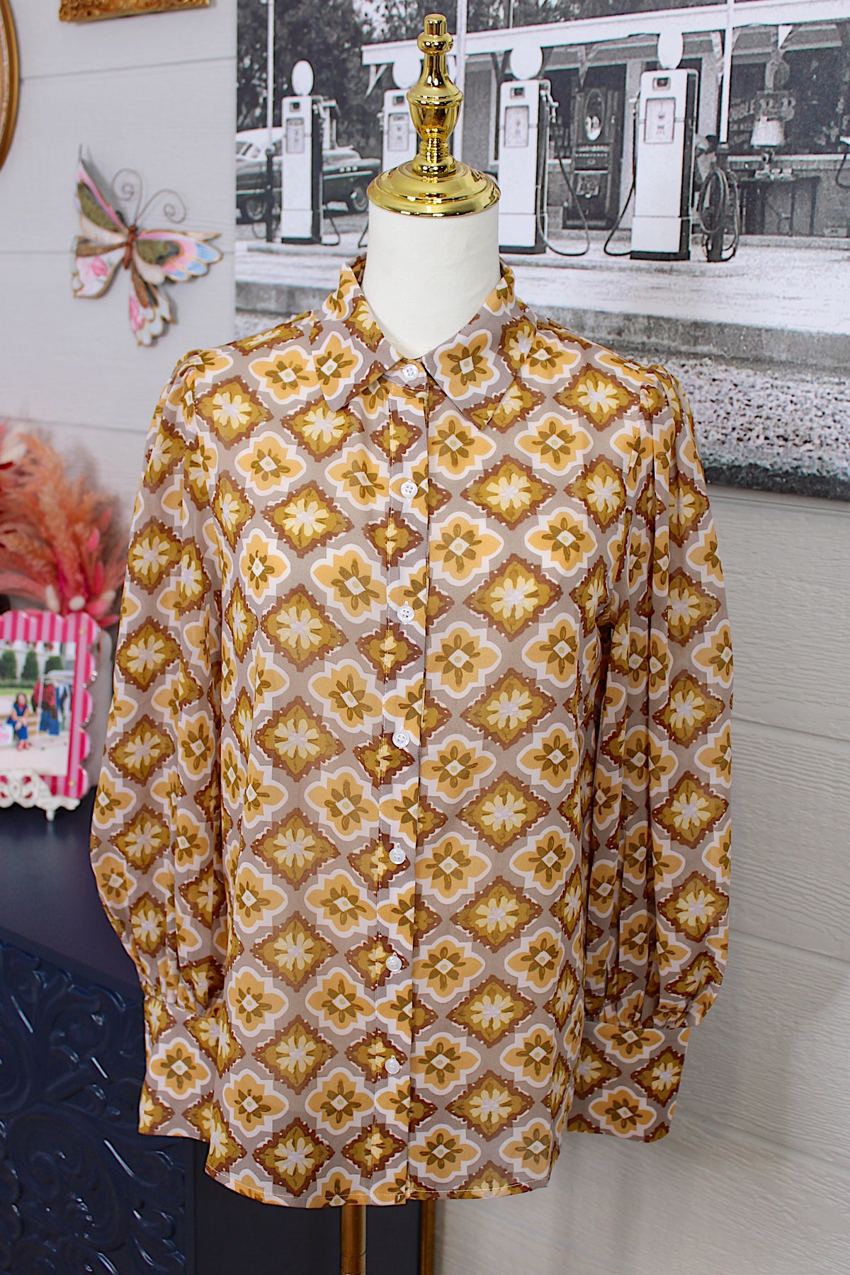 Sage Medallion Blouse
