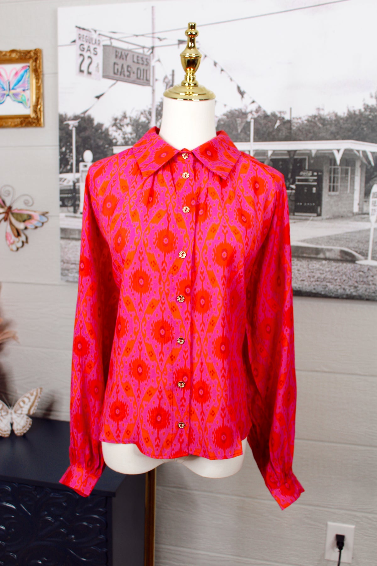Ruby Abstract Blouse