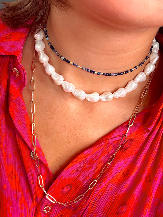 Whispering Dunes Shell Pearl Necklace